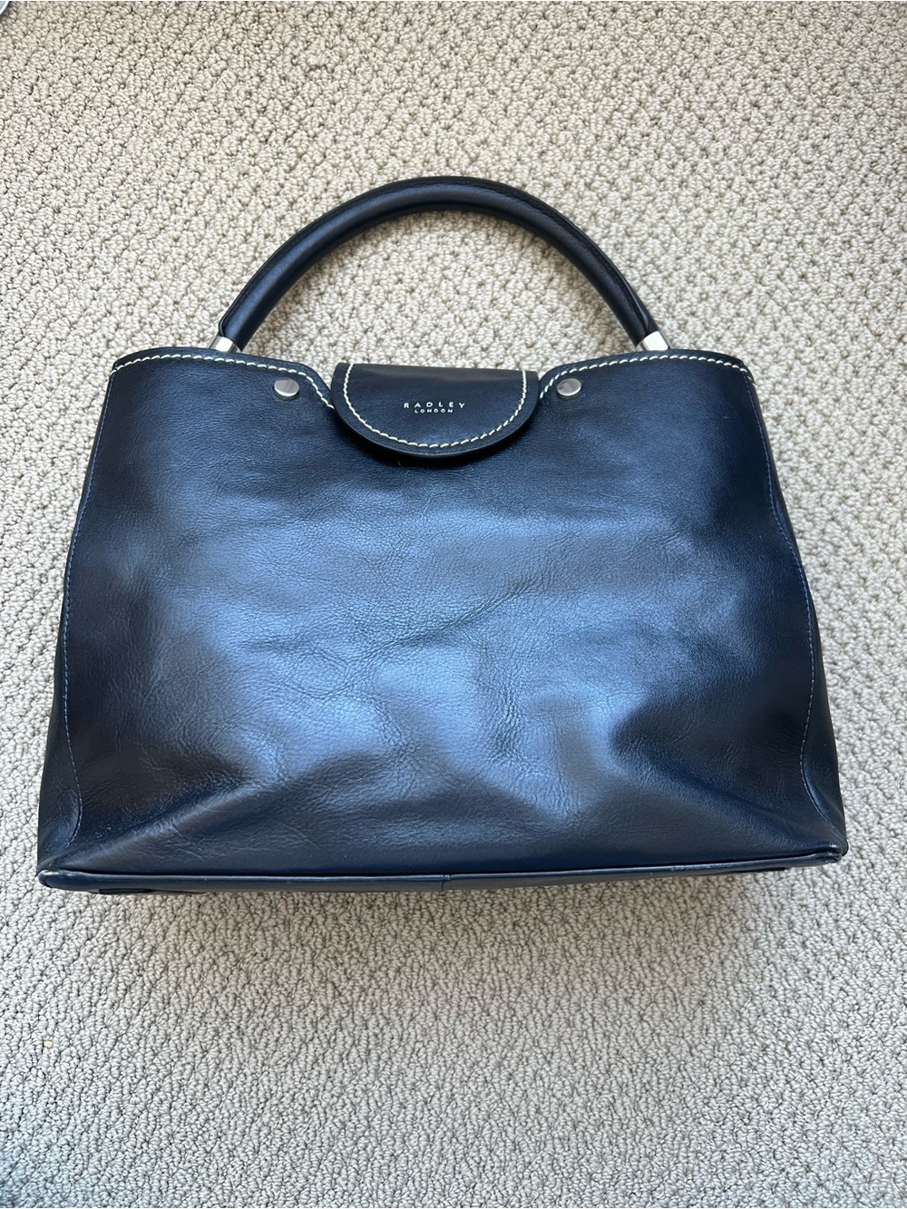Radley London Blue Leather Satchel with Top Hnadle and Crossbody